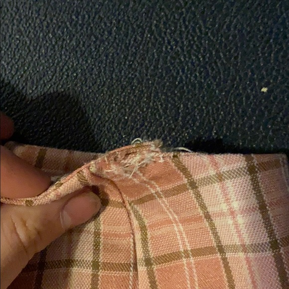 Pink Plaid Asymmetrical Slit Skirt - Picture 3 of 4